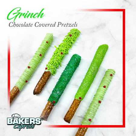 Grinch Chocolate Covered Pretzels