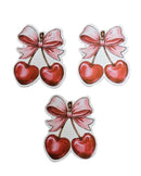 EDIBLE PRE-CUT COQUETTE CHERRIES LIGHT PINK BOW