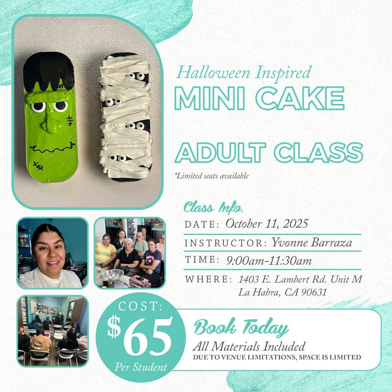 Saturday, October 11-Halloween mini Cake Class-Adult Workshop-LA HABRA LOCATION