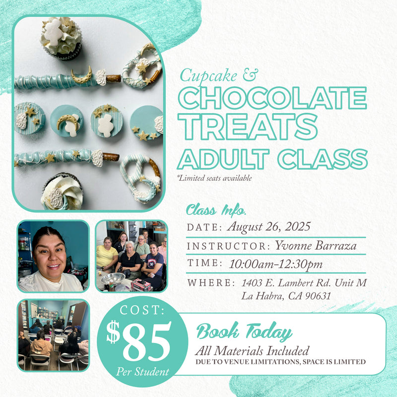 Tuesday, August 26-Cupcake & Chocolate Treat Bundle Class-Adult Workshop-LA HABRA LOCATION