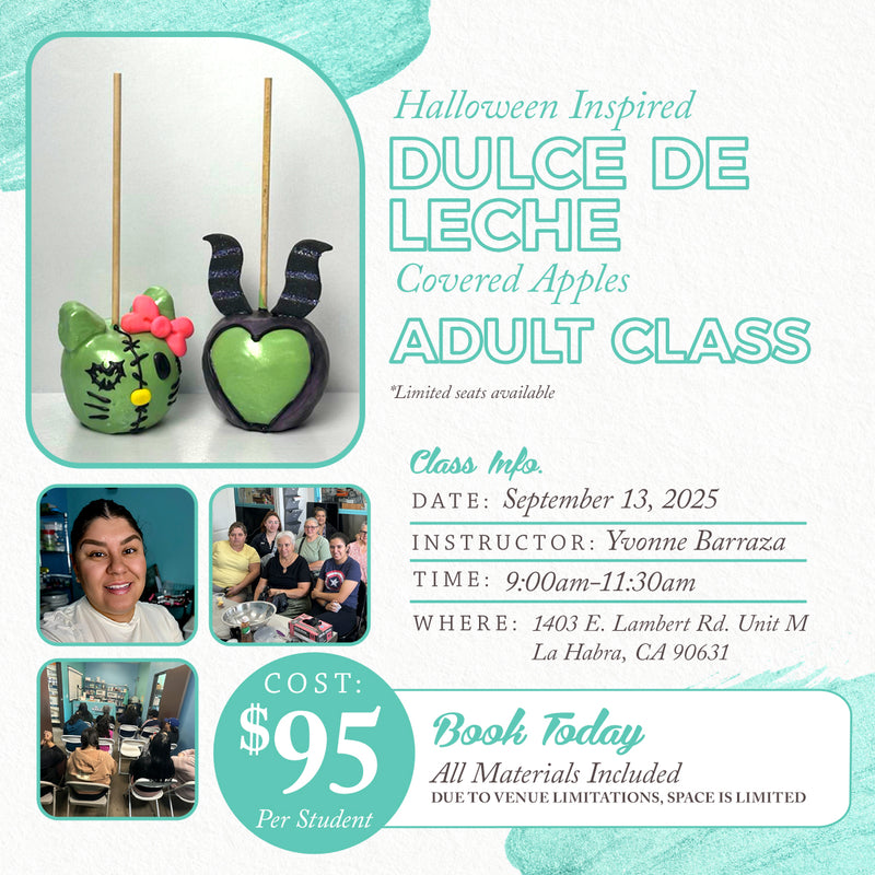Saturday, September 13-Halloween Inspired Dulce de Leche Chocolate Covered Apple Class-Adult Workshop-LA HABRA LOCATION