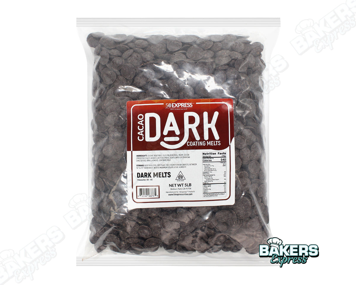 50Express Dark Cacao Coating Melts, 5 lb bag