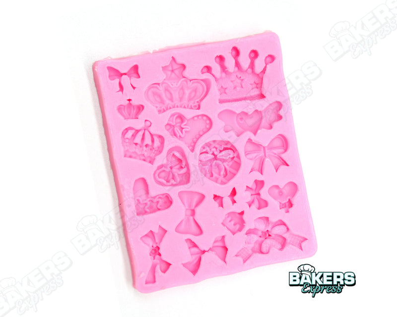 Bow, Crown, & Heart Silicone Mold