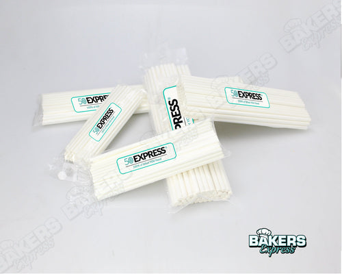 White Lollipop Sticks- 50 CT