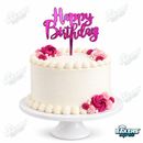 HOT PINK HAPPY BIRTHDAY CAKE TOPPER EACH