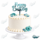LIGHT BLUE HAPPY BIRTHDAY CAKE TOPPER EACH