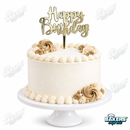 GOLD HAPPY BIRTHDAY CAKE TOPPER EACH