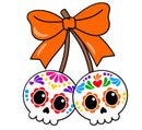 EDIBLE PRE-CUT SUGAR SKULLS CHERRIES 12CT