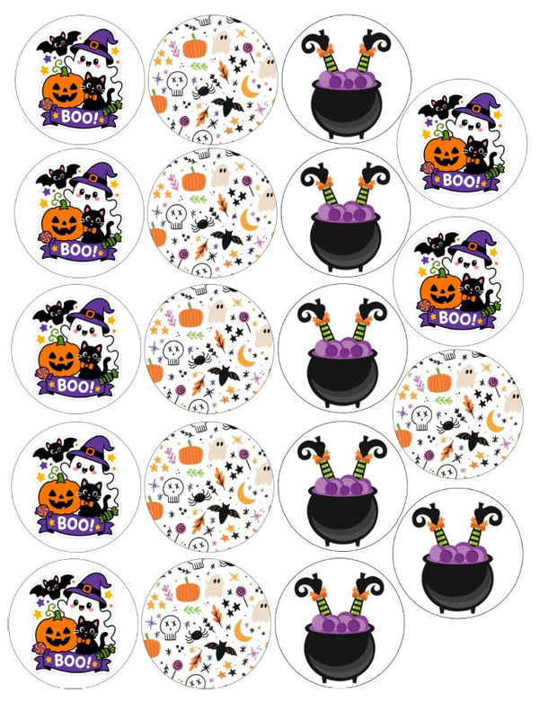 HALLOWEEN WITCH THEME ROUND 2IN 1/4 FROSTING SHEET