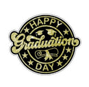 EDIBLE PRE-CUT HAPPY GRADUATION ROUND 12CT
