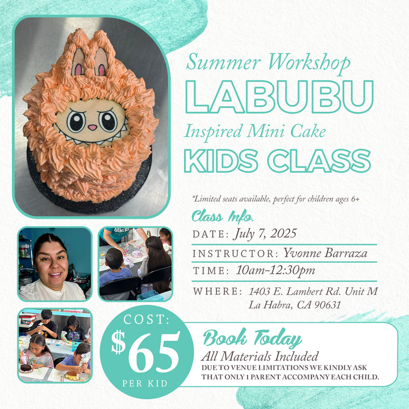 Monday July 7 Labubu Inspired Mini Cake Class-Kids Workshop-LA HABRA LOCATION
