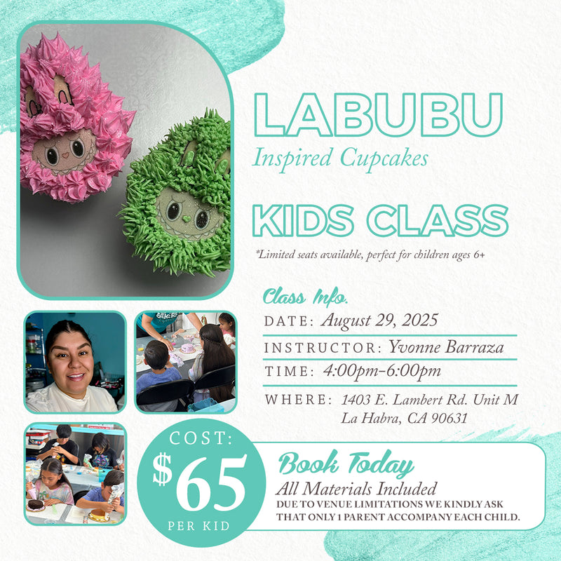 Friday, August 29-Labubu Inspired Buttercream Cupcakes Class-Kids Workshop-LA HABRA LOCATION