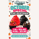Bakers Express October 2026 special — Black Red Buttercream