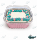 PINK TIN MINI CAKE PAN W/LID 12CT