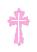 EDIBLE PRE-CUT 1ST COMMUION PINK WITH LITTLE GIRL 12CT