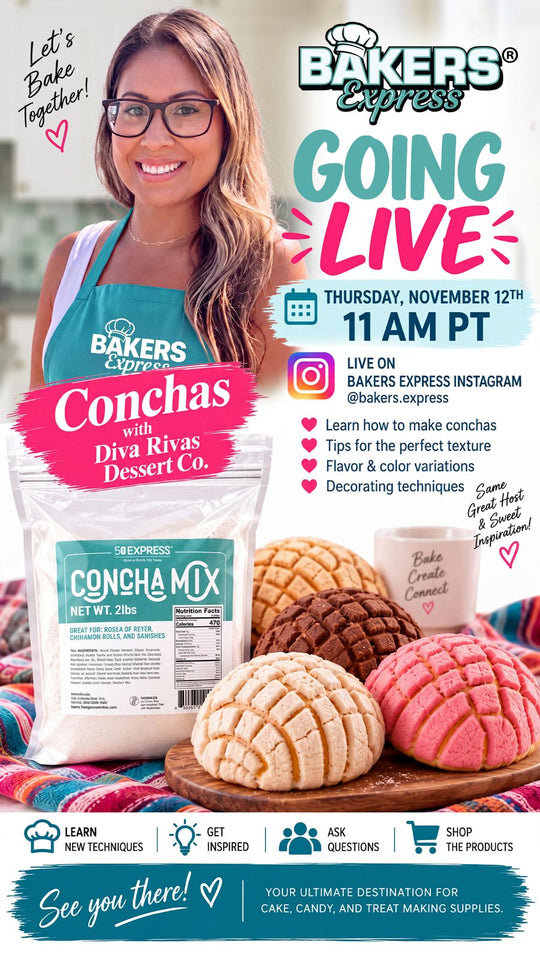 Bakers Express Instagram Live: conchas with Diva Rivas Dessert Co.