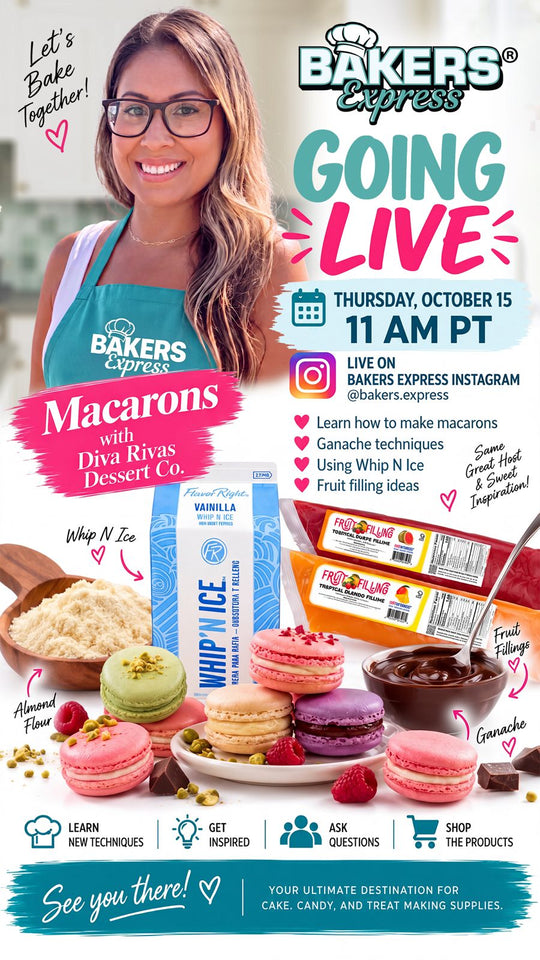 Macarons with Diva Rivas Dessert Co. on Bakers Express Instagram, October 15 at 11 AM Pacific