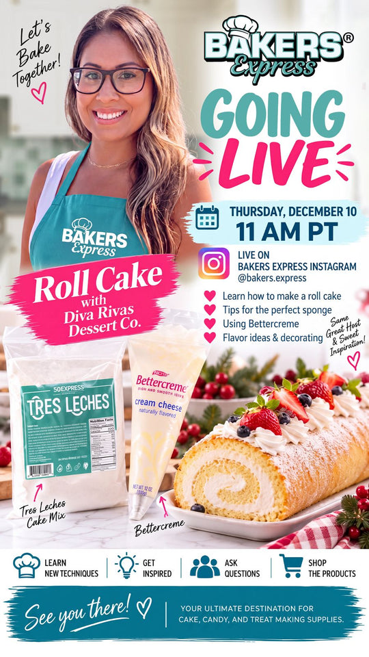 Bakers Express Instagram Live: roll-cake with Diva Rivas Dessert Co.