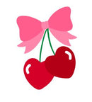 EDIBLE PRE-CUT COQUETTE CHERRIES DARK PINK BOW