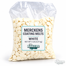 Merckens White Coating Melts — 5 lb (2.27 kg); labeled bag