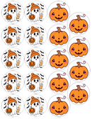 HALLOWEEN BEANIE GHOST THEME ROUND 2IN 1/4 FROSTING SHEET